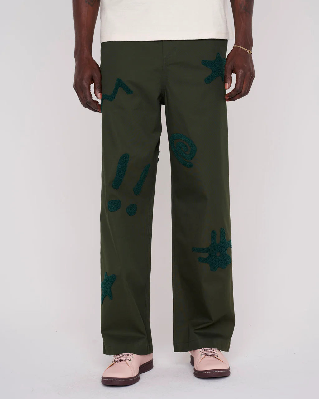 Braindead Chenille Symbols Four Pocket Pant Deep Green