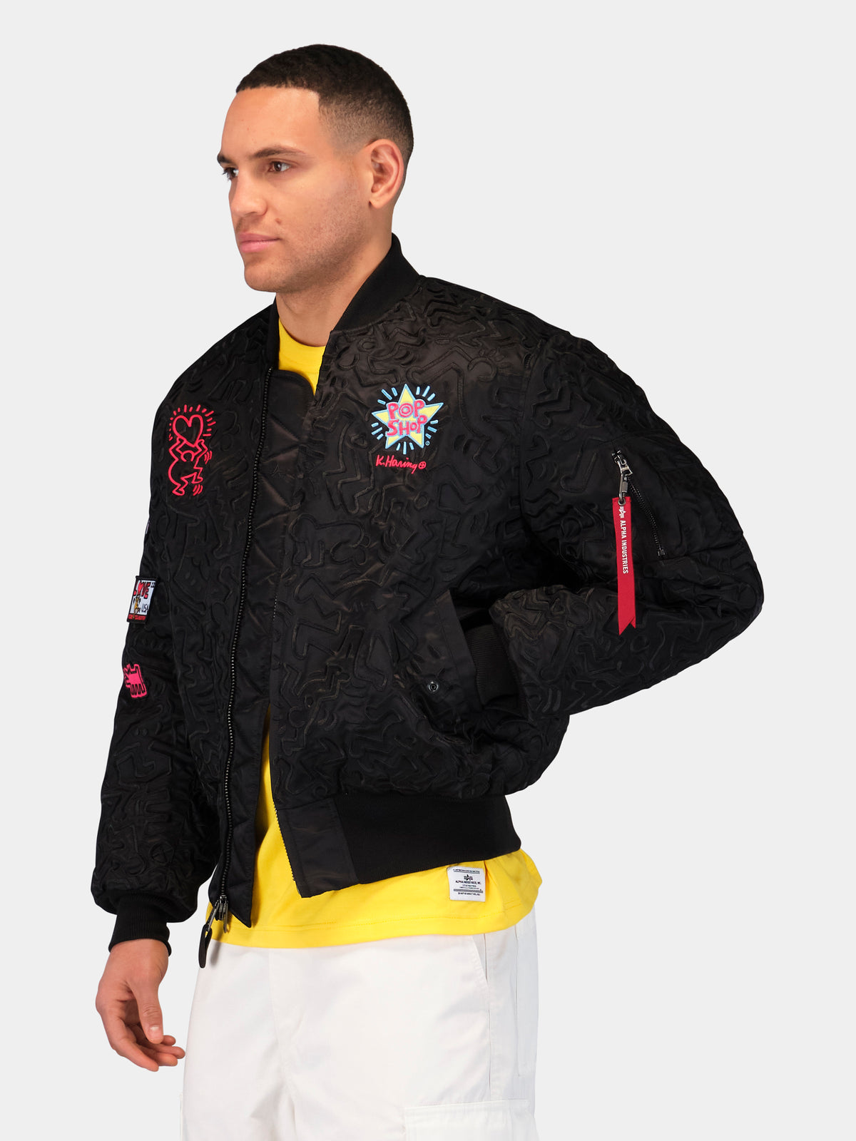 Keith Haring X Alpha MA-1 All Over Embroidery Black