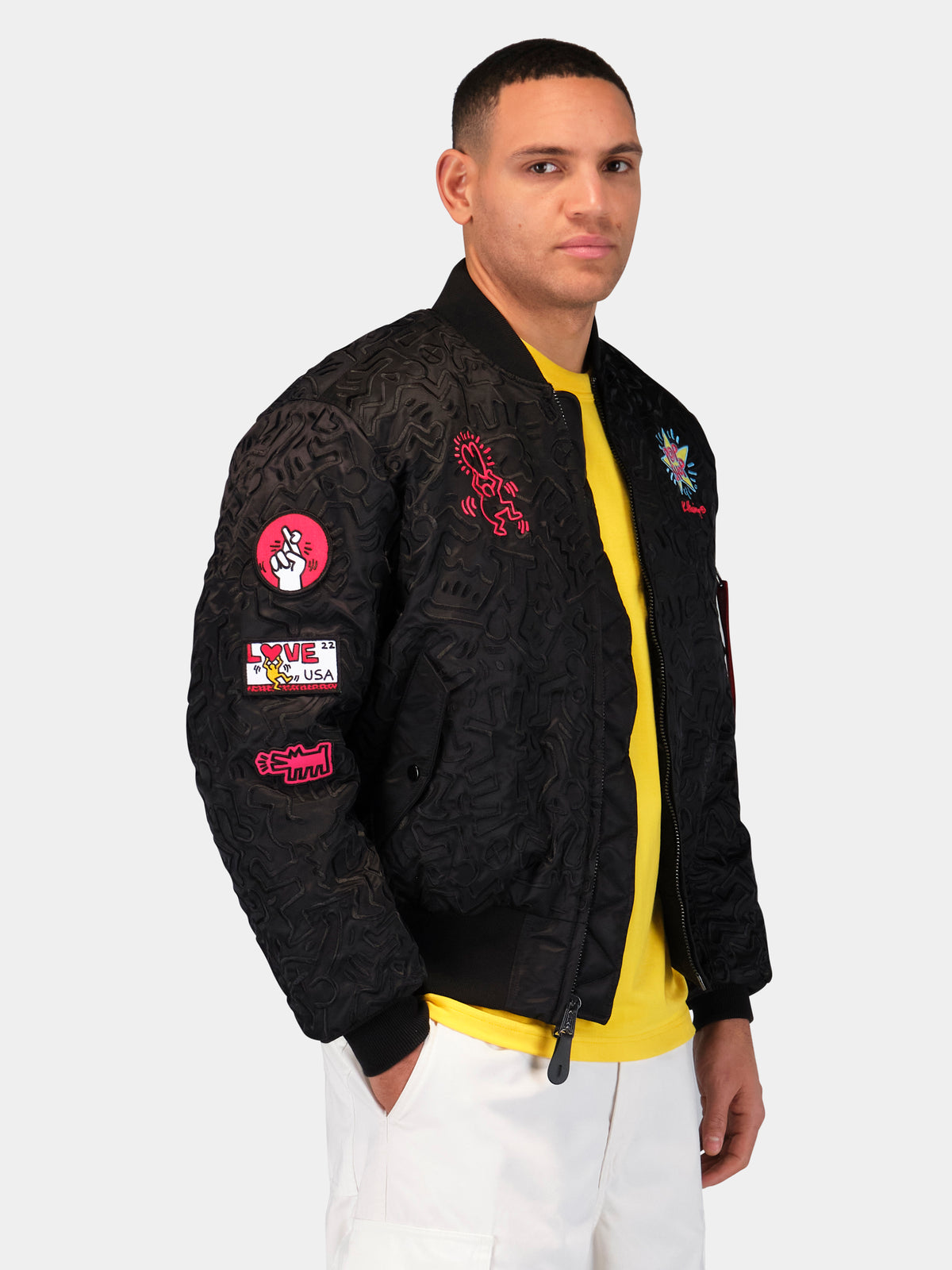 Keith Haring X Alpha MA-1 All Over Embroidery Black