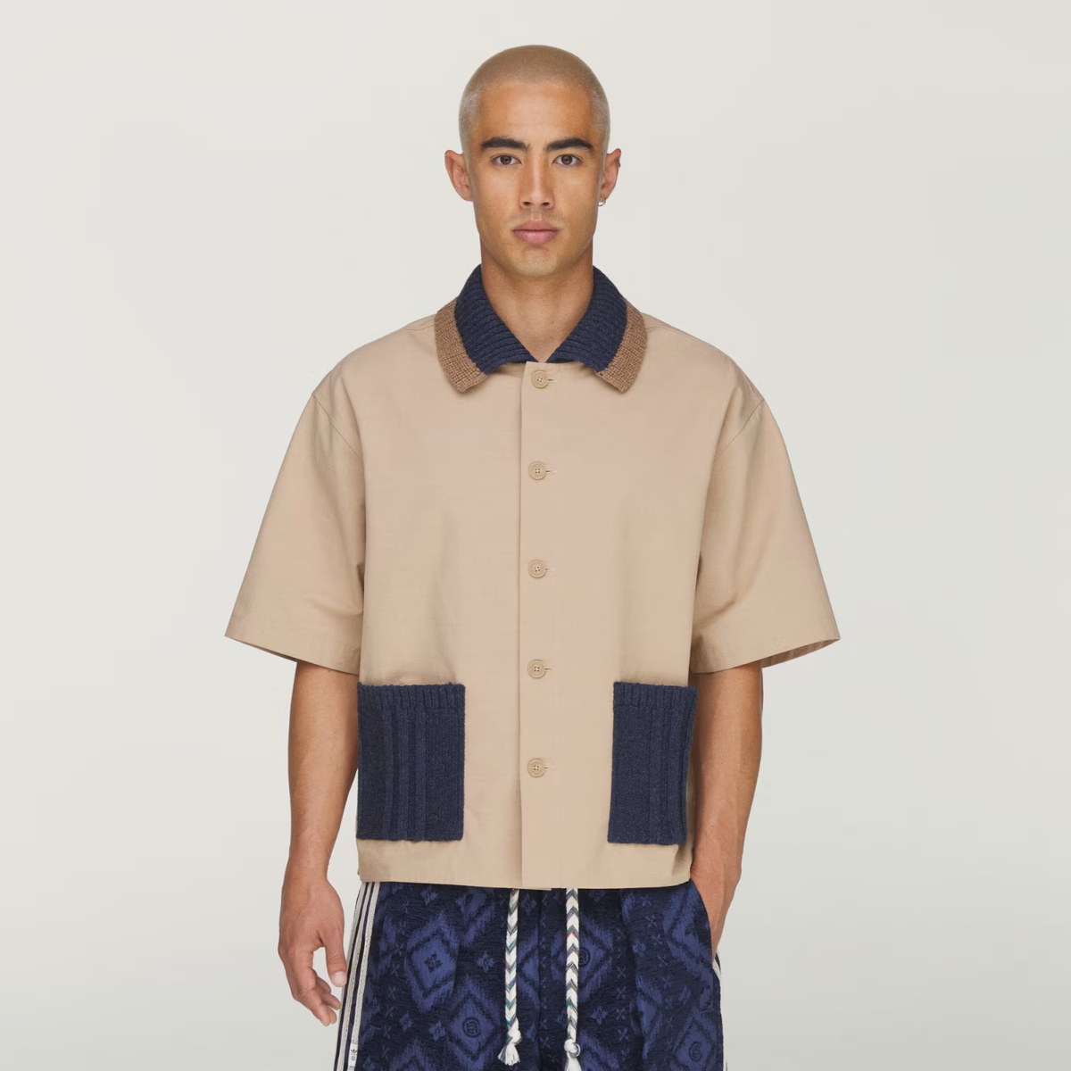 CLOT Redefined Utility Short Sleeve Shirt by Edison Chen Warm Sandstone