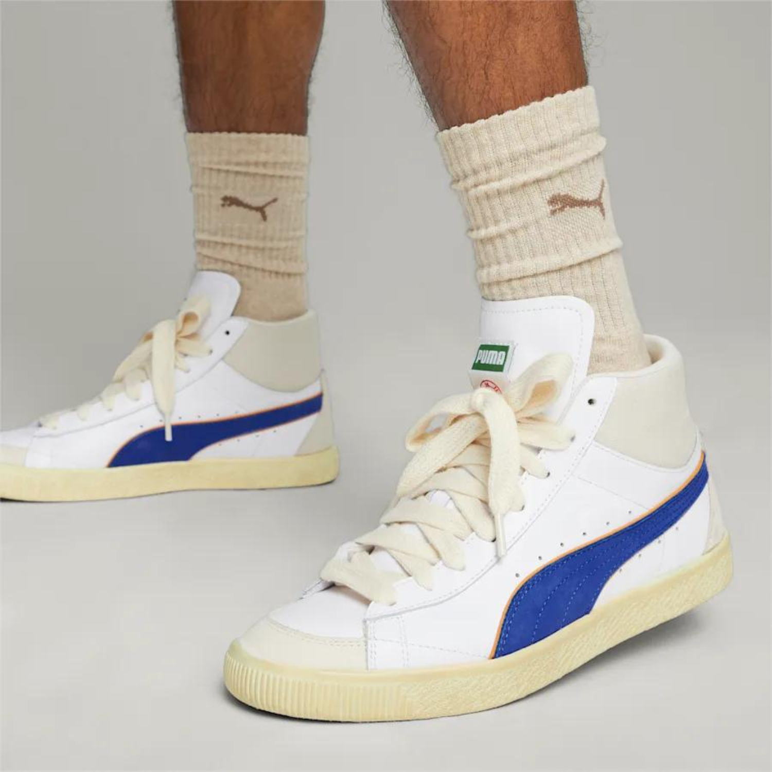 CLYDE MID BBALL RHUIGI PUMA WHITE ROYAL SAPPHIRE I PUMA X RHUIGI Momentum Clothing