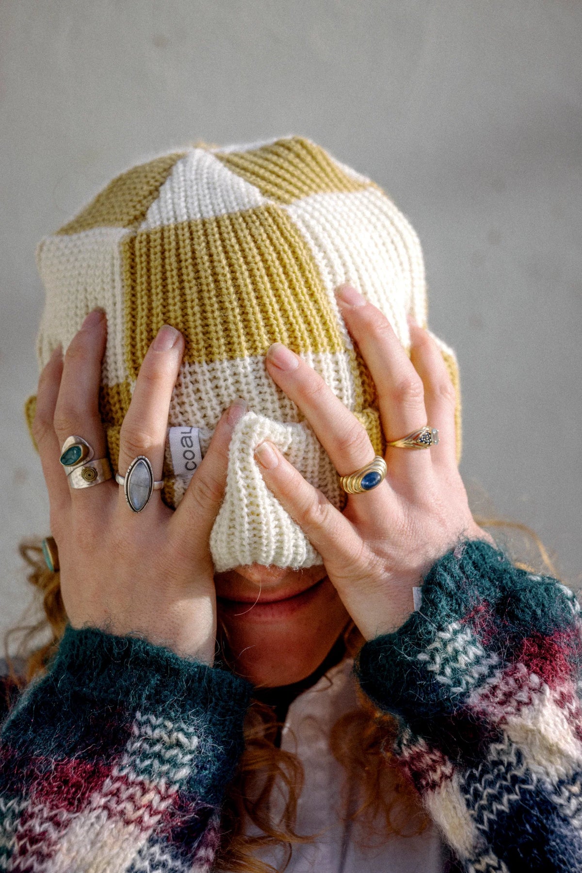 Coal Frena Baggy Toque Khaki Check