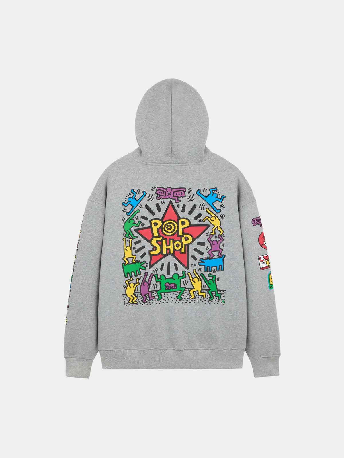 Keith Haring X Alpha Pop Shop Graphic Hoodie Grey