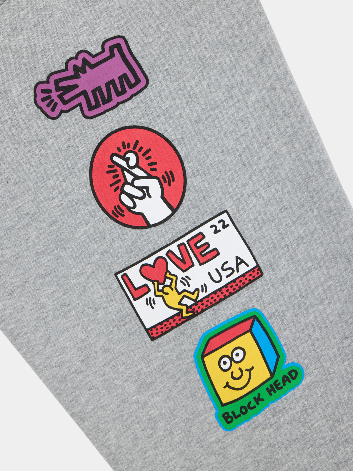 Keith Haring X Alpha Pop Shop Graphic Hoodie Grey