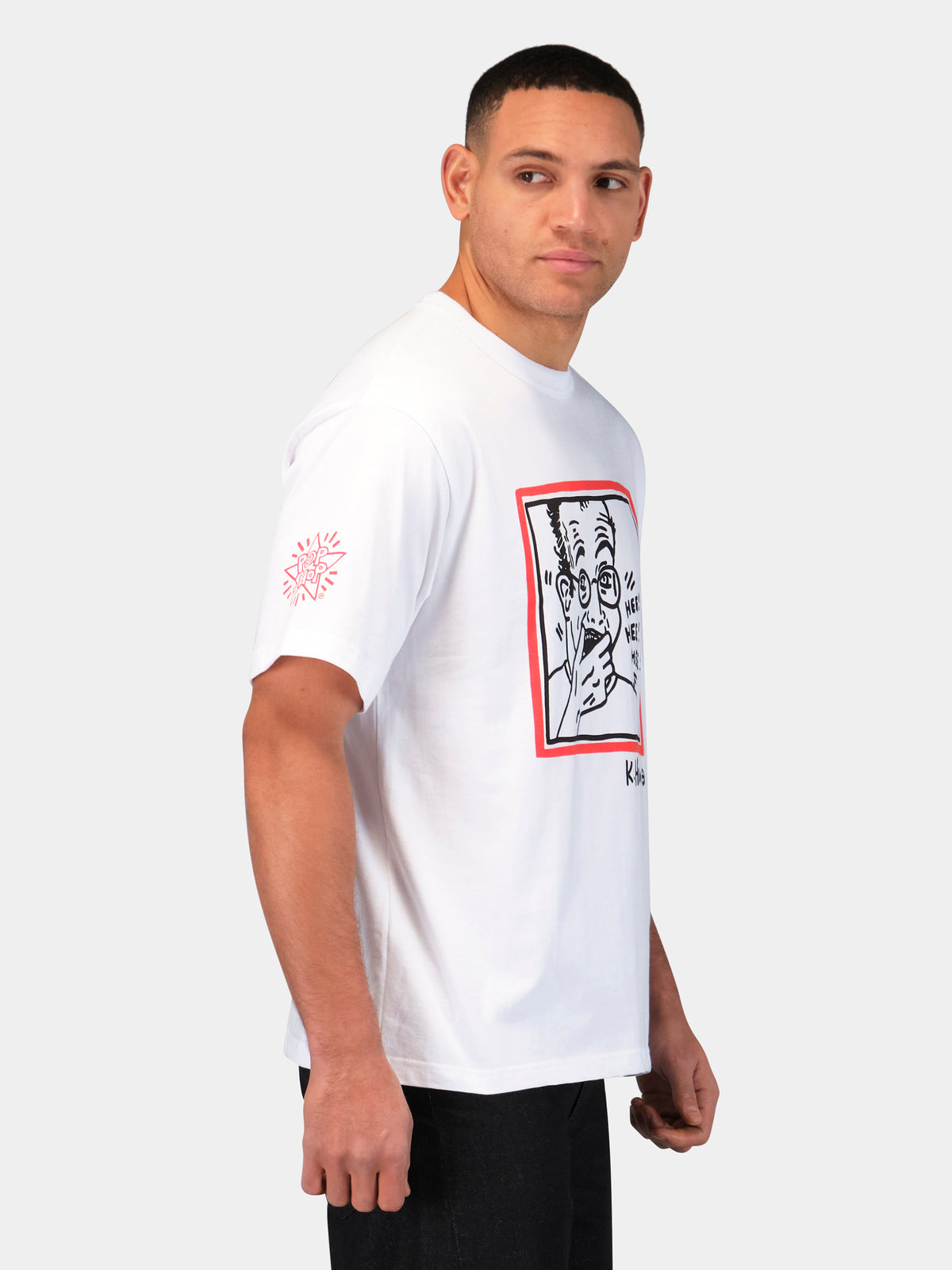 Keith Haring X Alpha Graphic Tee "Hee Hee" White