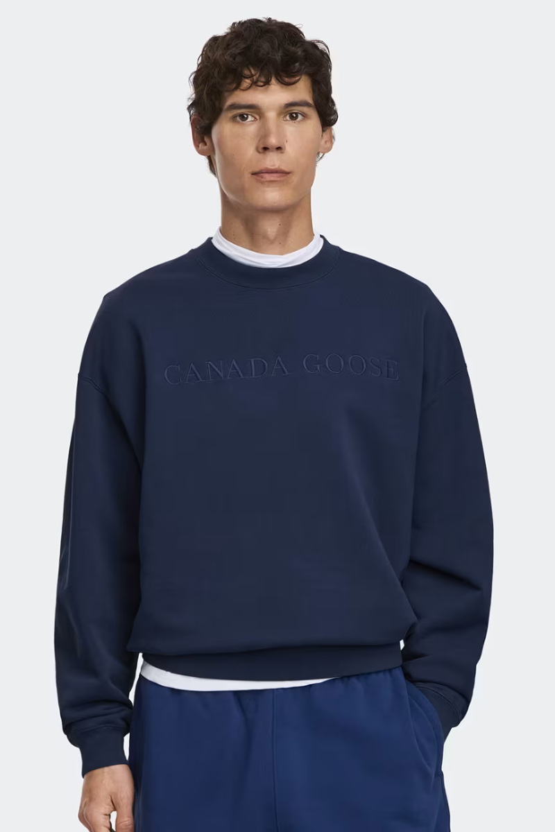 Canada Goose Rove Crew With Chest Embroidery Marine Oxford