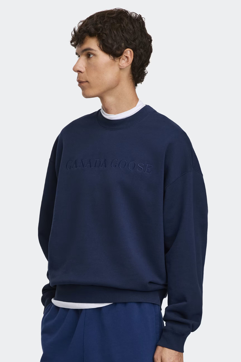 Canada Goose Rove Crew With Chest Embroidery Marine Oxford