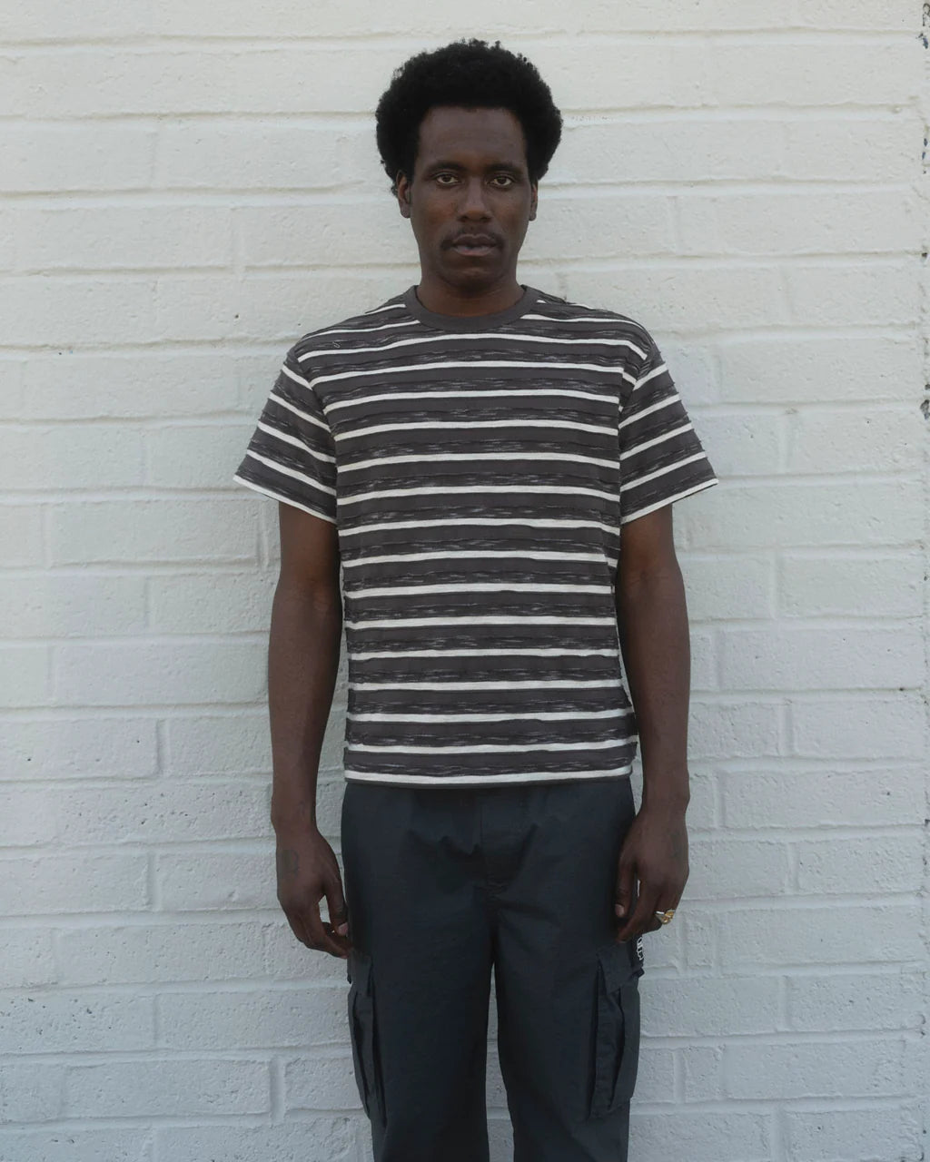 Braindead Casey Striped Tee Brown