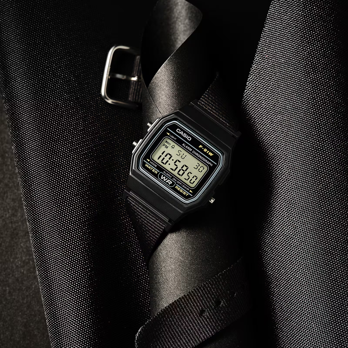 Casio F-91WF-1A Watch- Black 