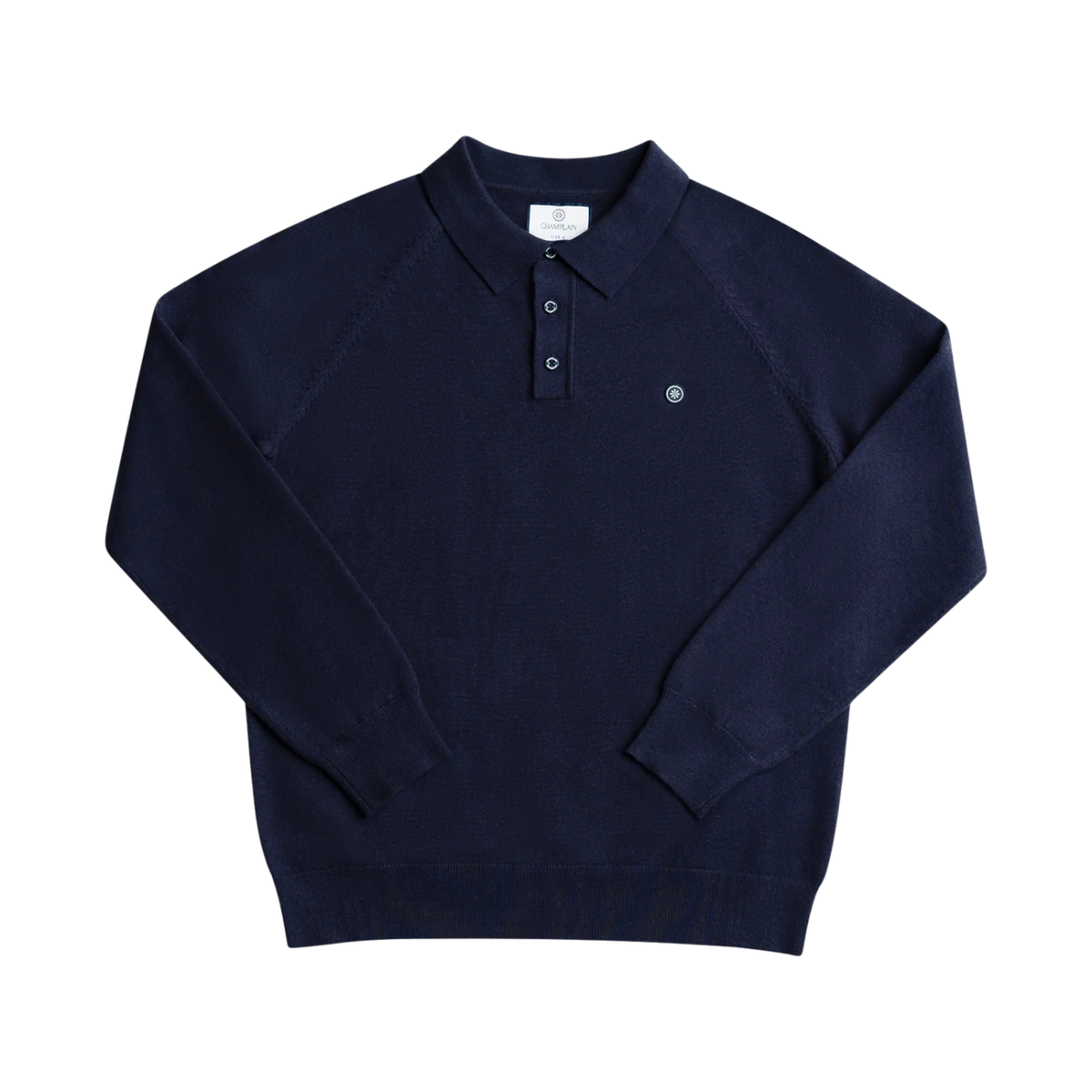 Champlain Long Sleeve Knit Polo Navy