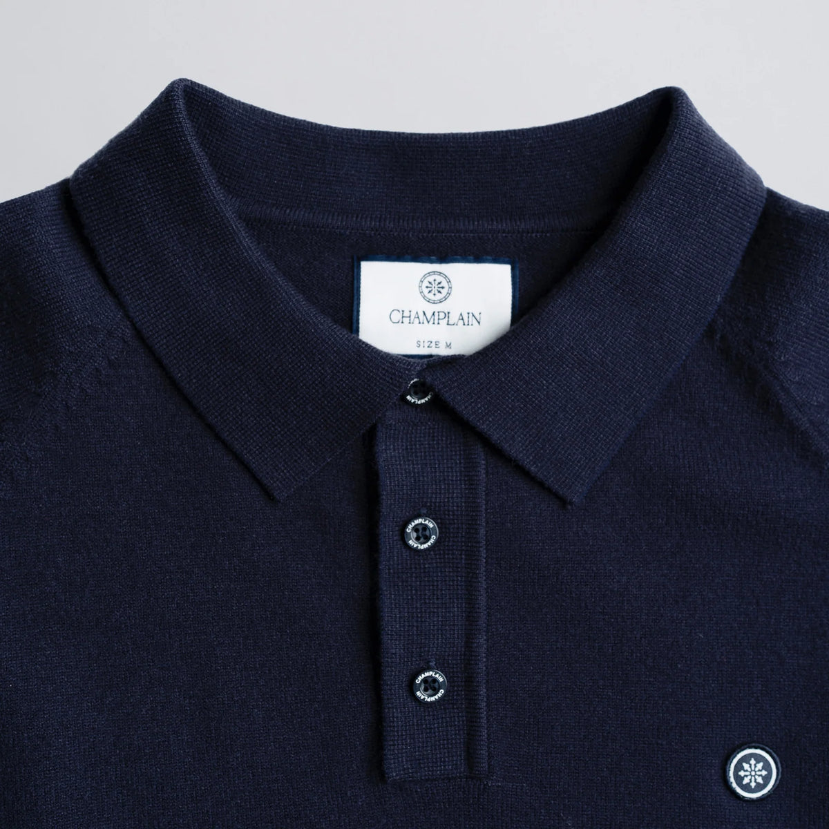 Champlain Long Sleeve Knit Polo Navy