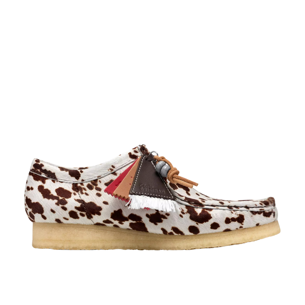 Clarks Wallabee Brown Cow Print