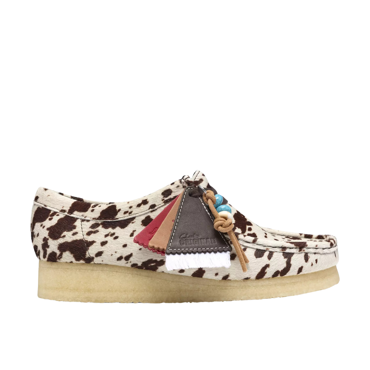 Clarks Wallabee Brown Cow Print