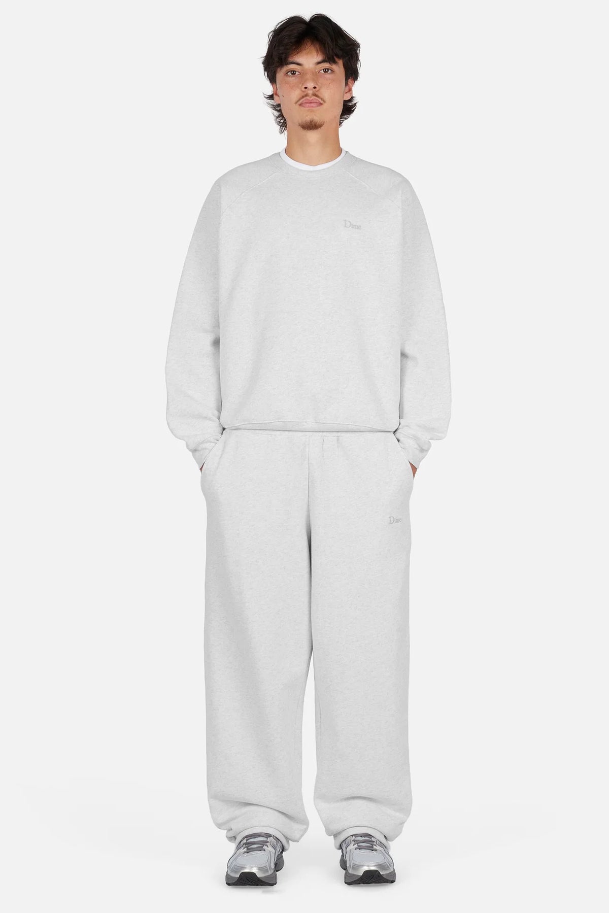Dime Classic Small Logo Crewneck Ash