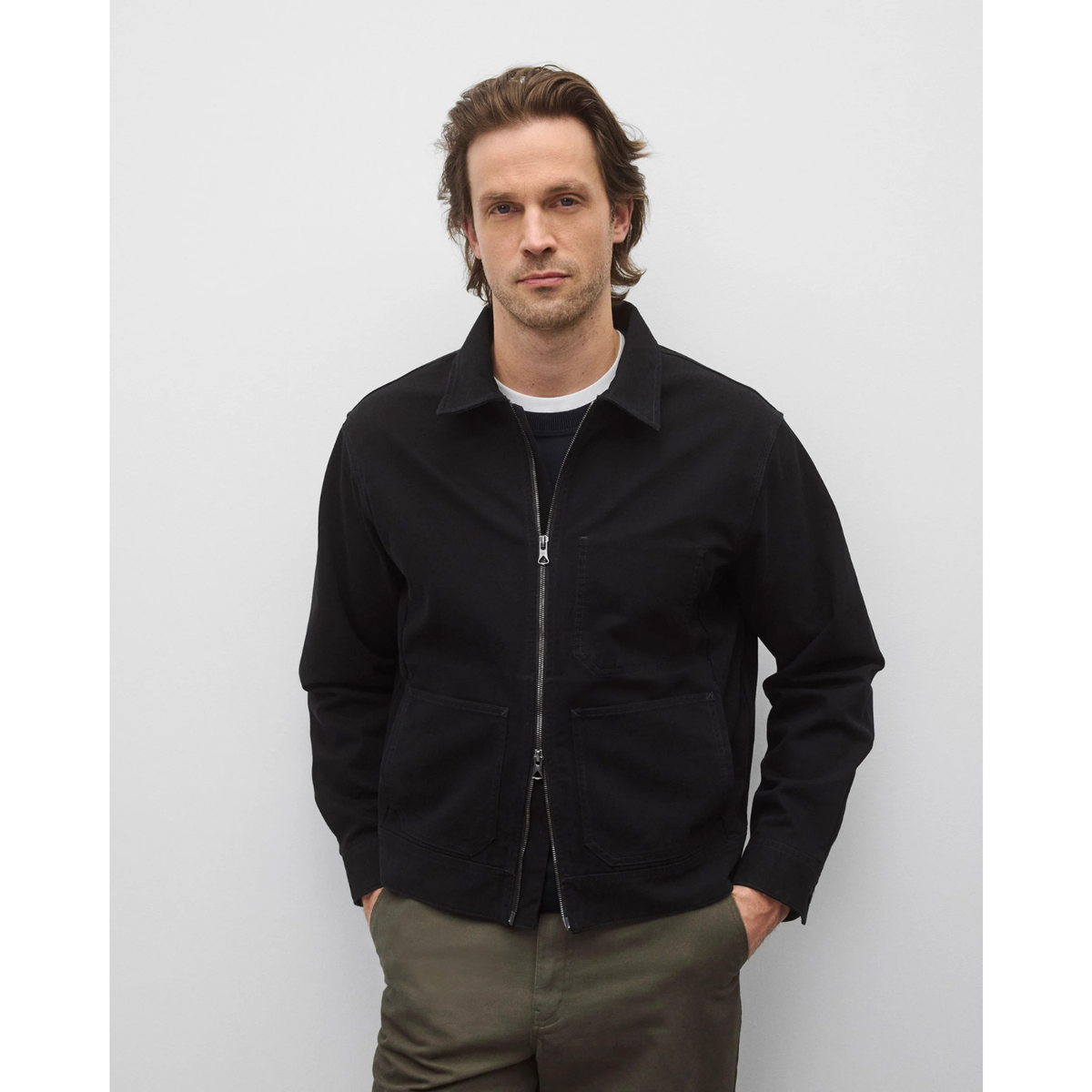 Cotton Canvas Grounds Jacket Black