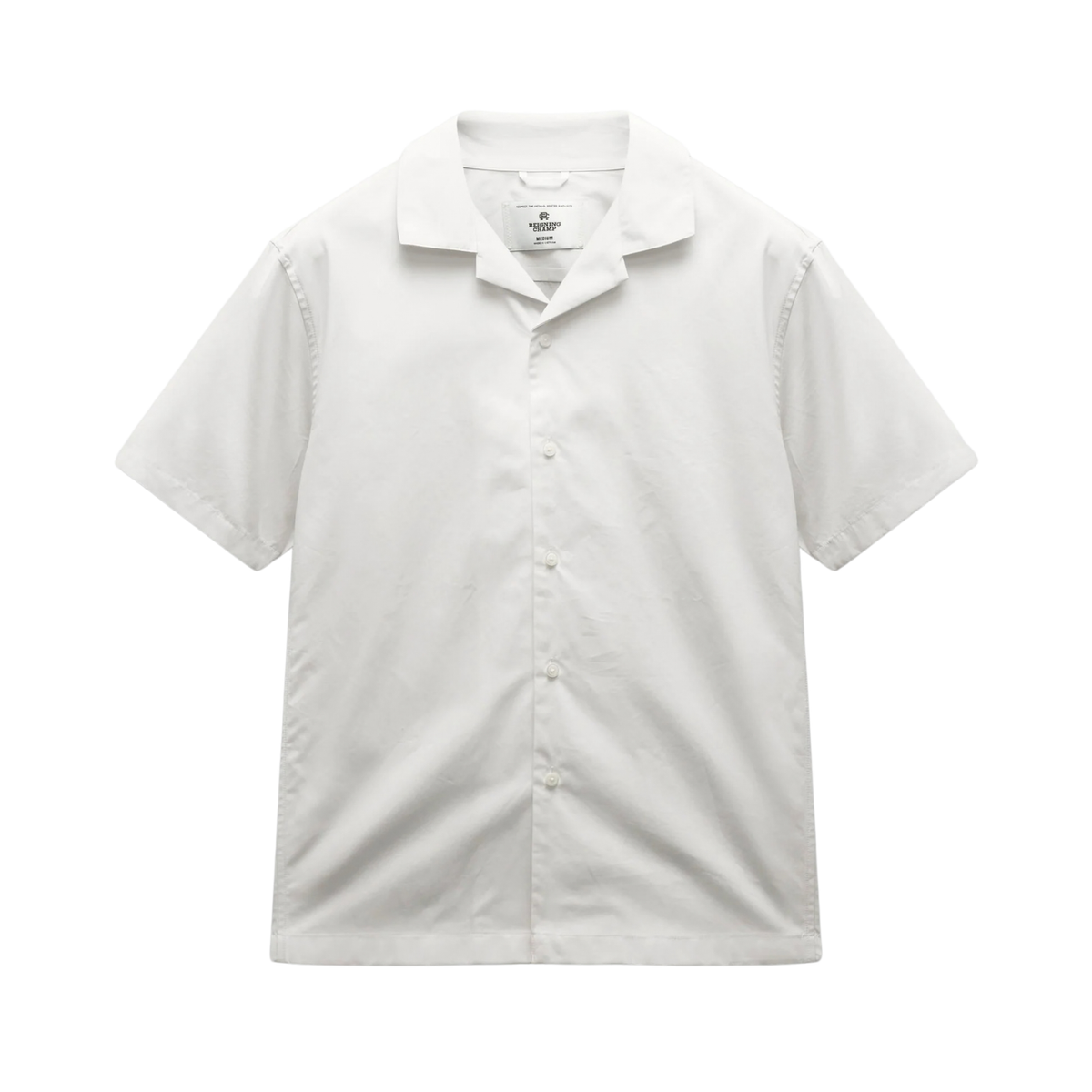 Cotton Poplin Palermo Relaxed Camp Shirt White
