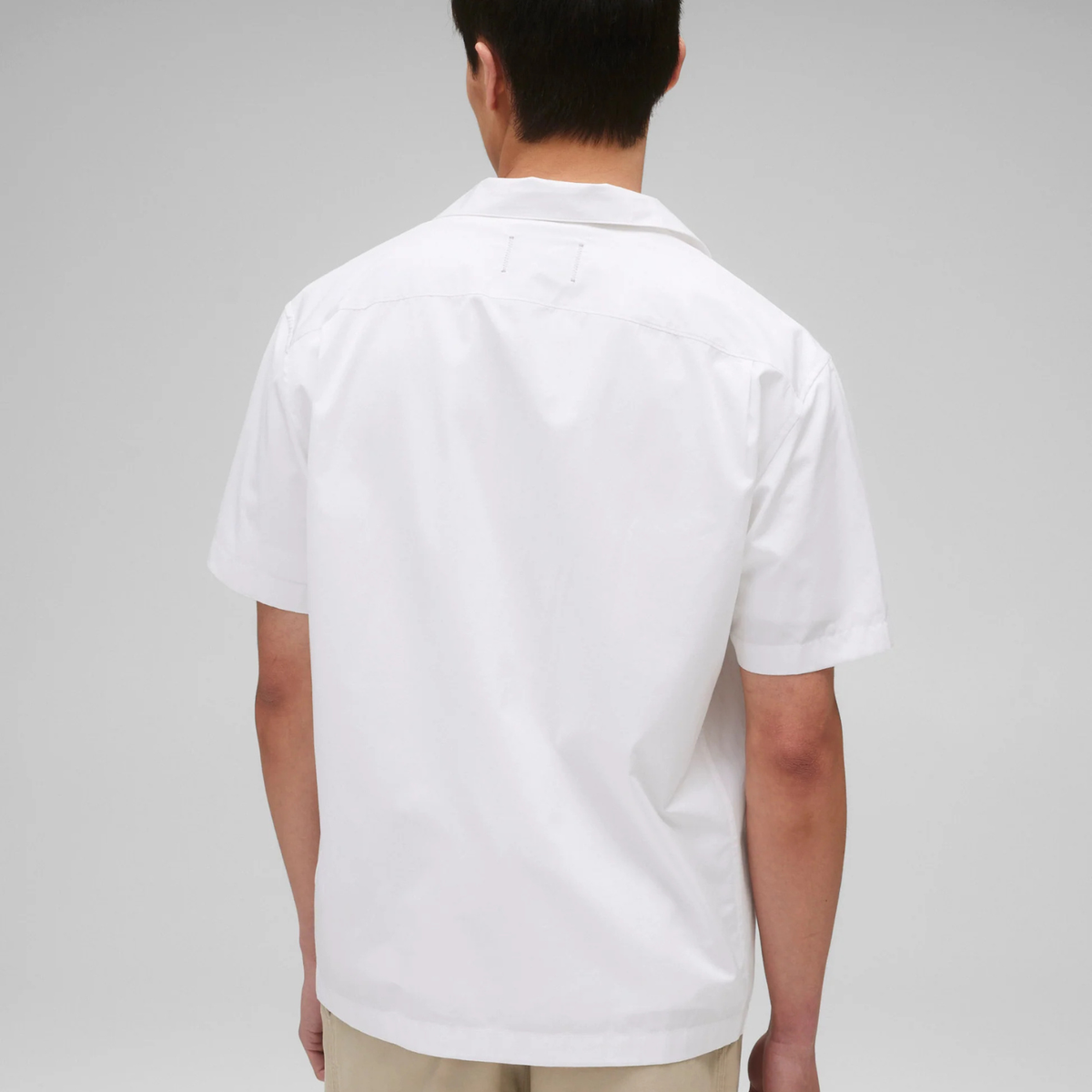 Cotton Poplin Palermo Relaxed Camp Shirt White