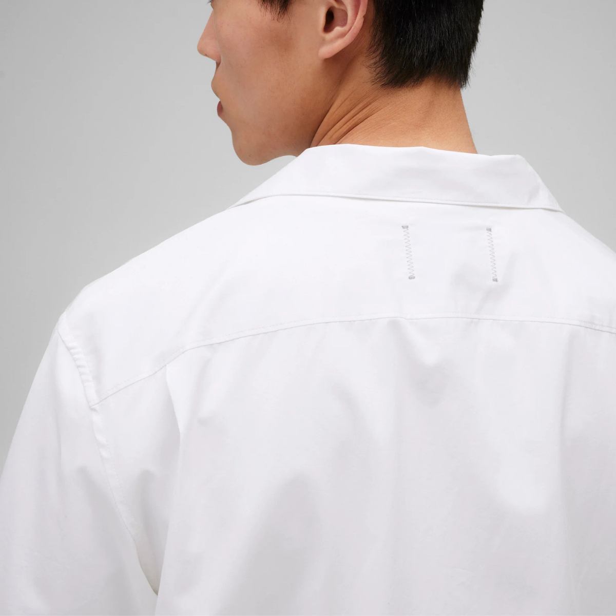 Cotton Poplin Palermo Relaxed Camp Shirt White