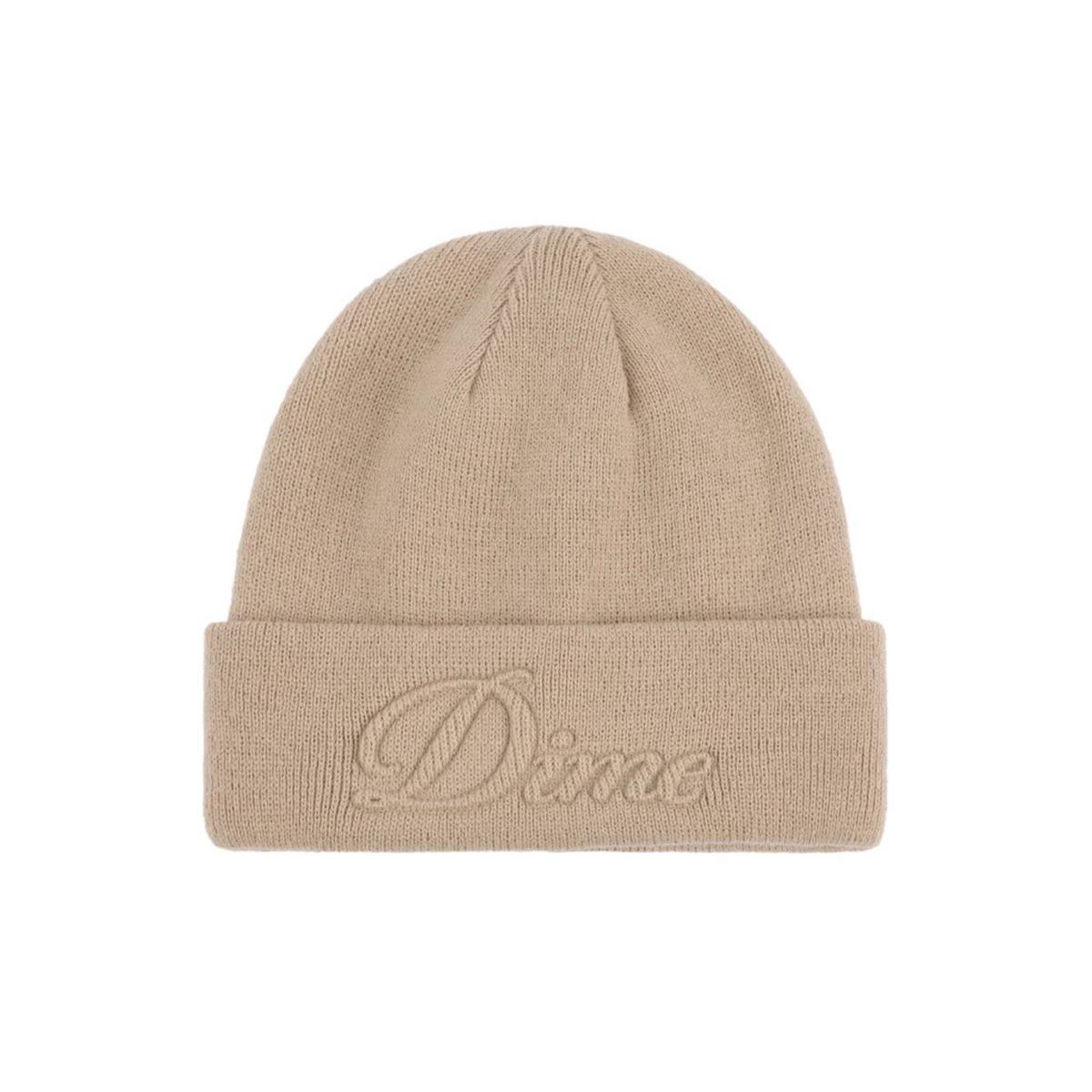 DIME Cursive Fold Beanie Tan