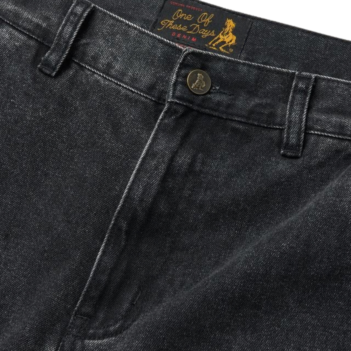 One of These Days Denim Double Knee Pants Black