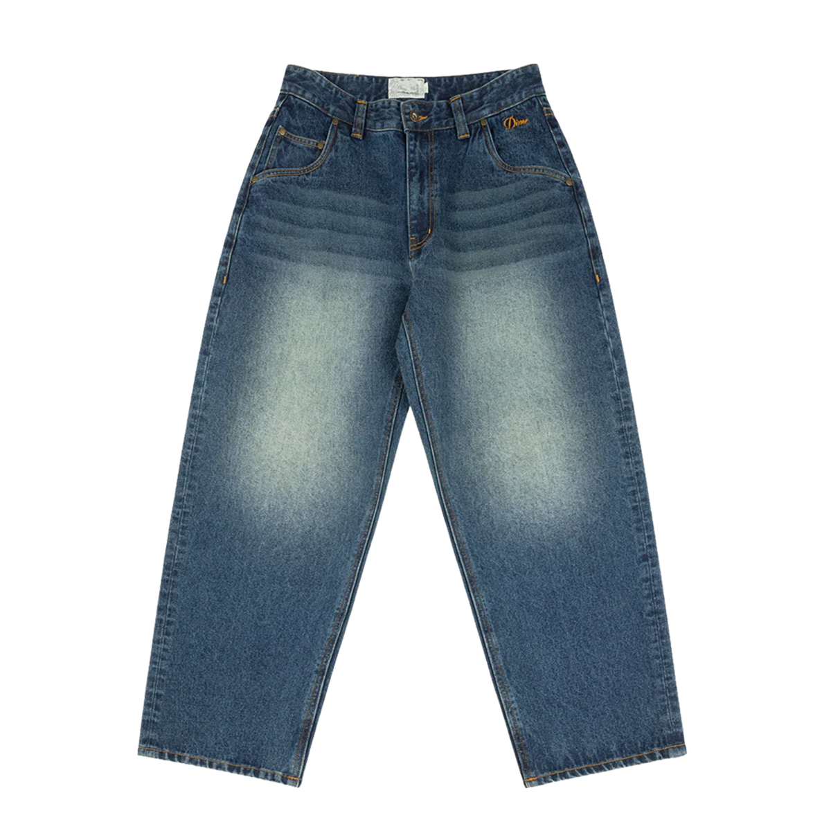 Dime Baggy Denim Pants Sandblasted Night Indigo