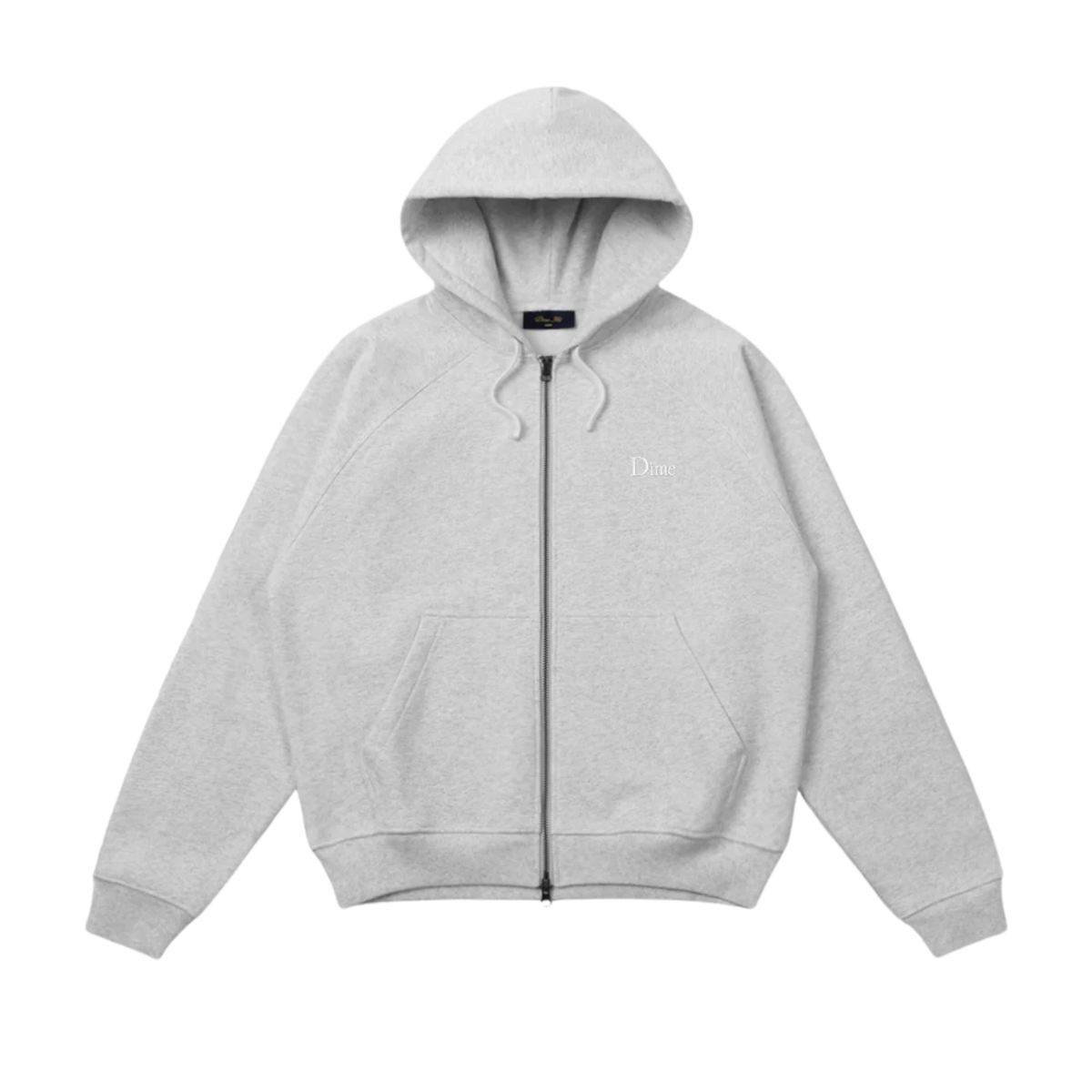 Dime Classic Small logo Zip Hoodie Heather Grey