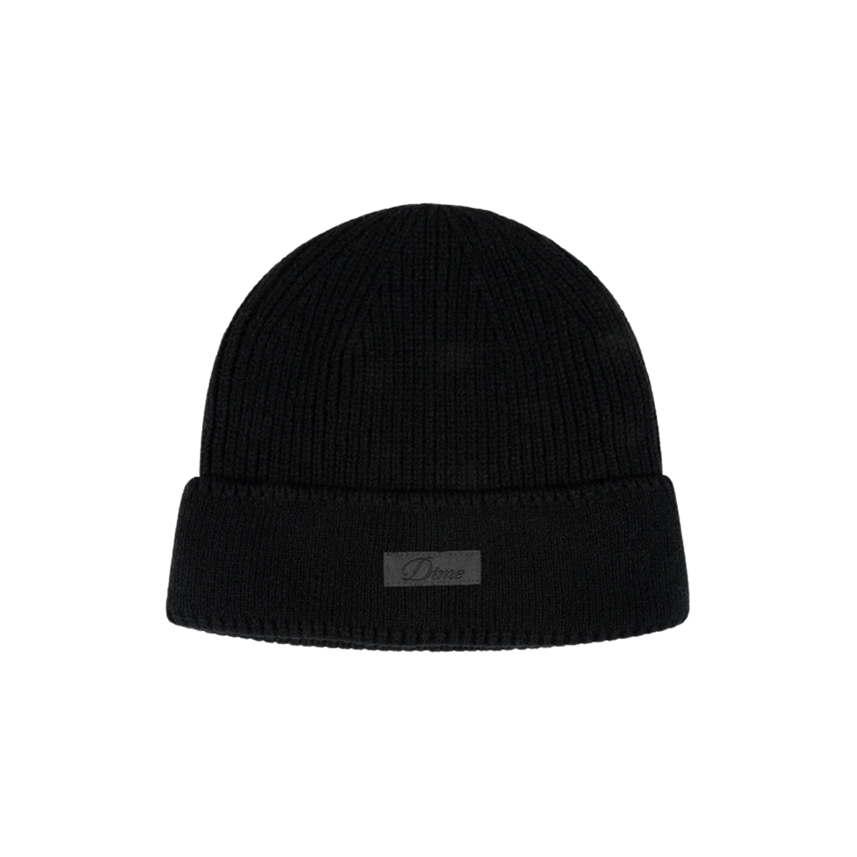 Dime Cursive Rib Beanie Black