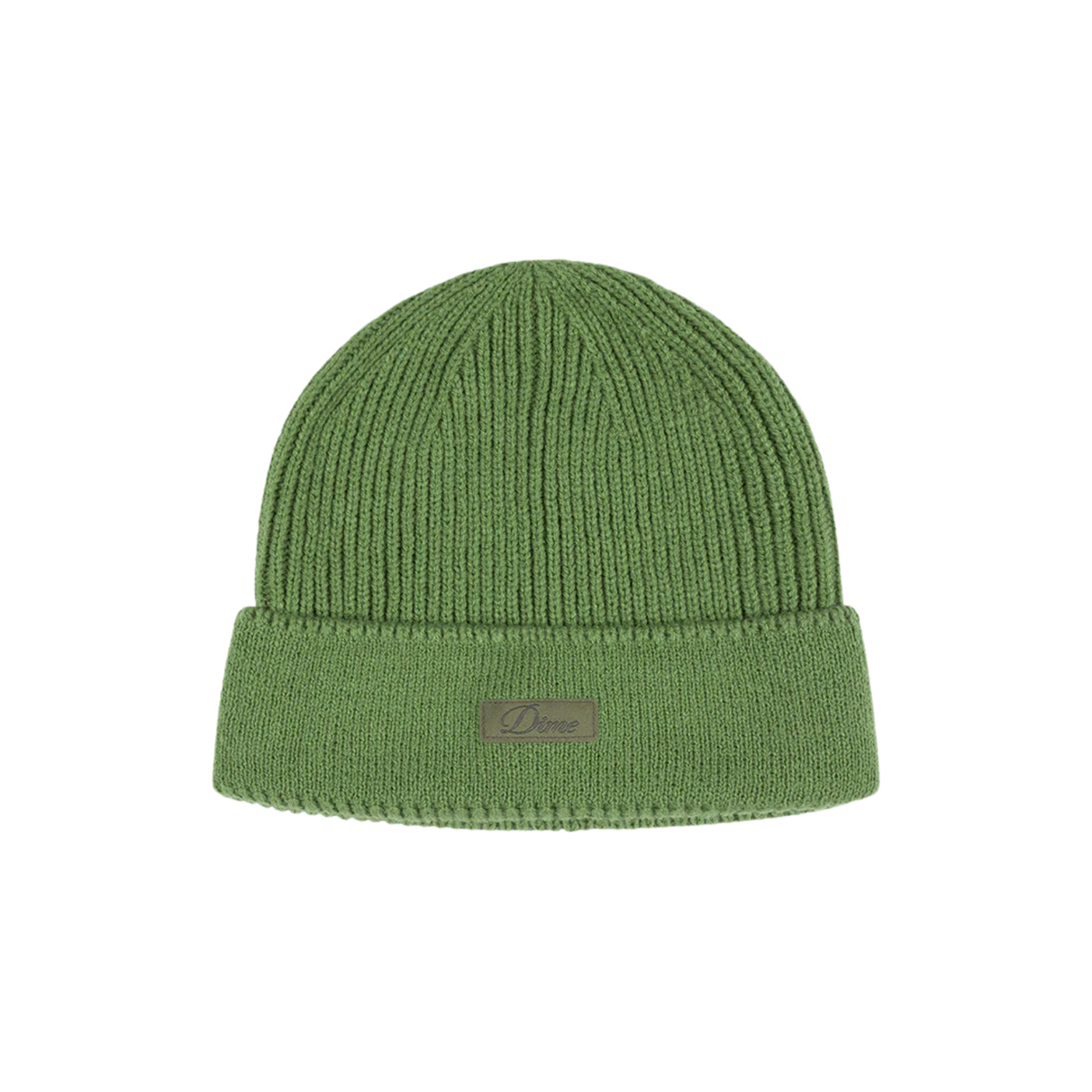 Dime Cursive Rib Beanie Khaki Green