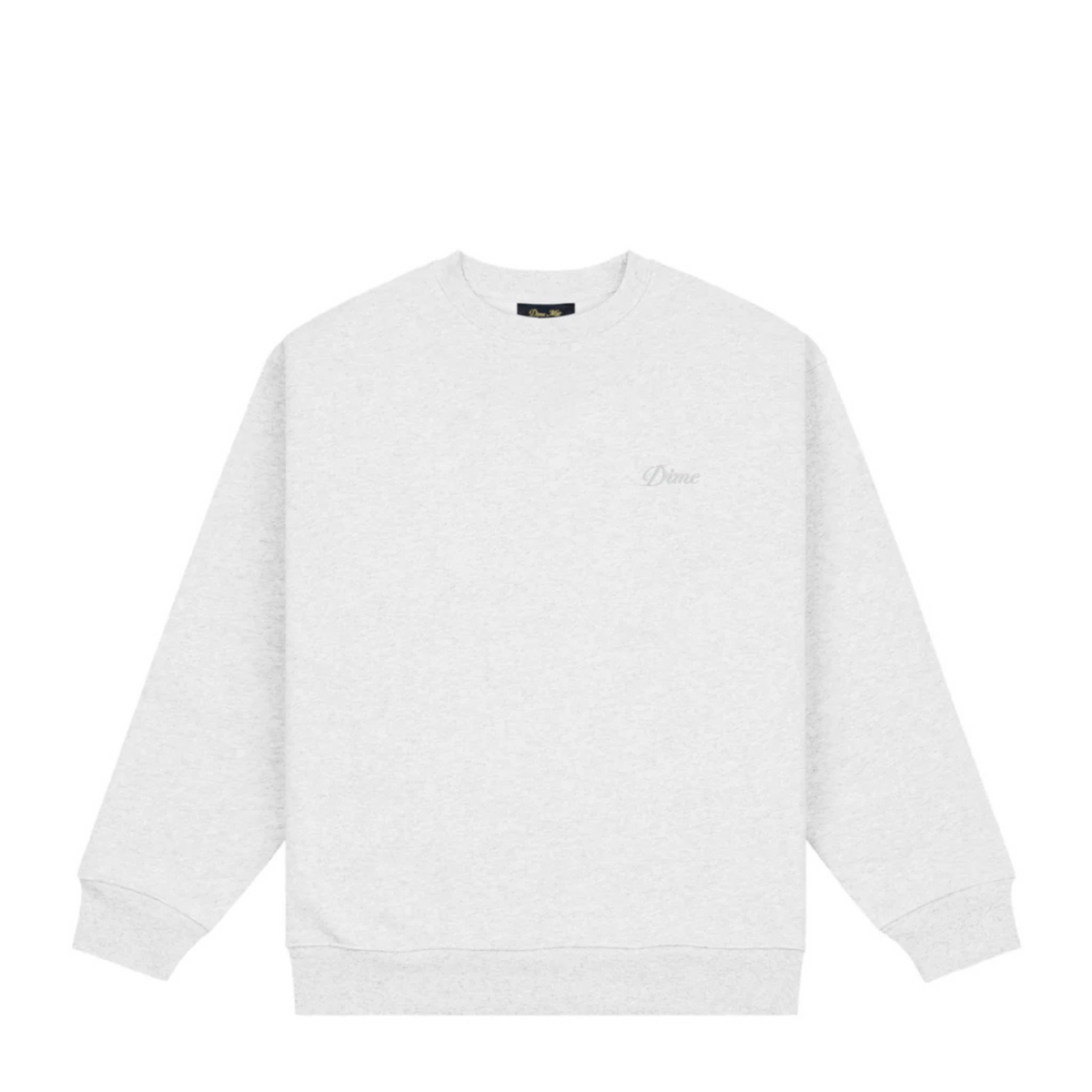 Dime Cursive Small Logo Crewneck Ash