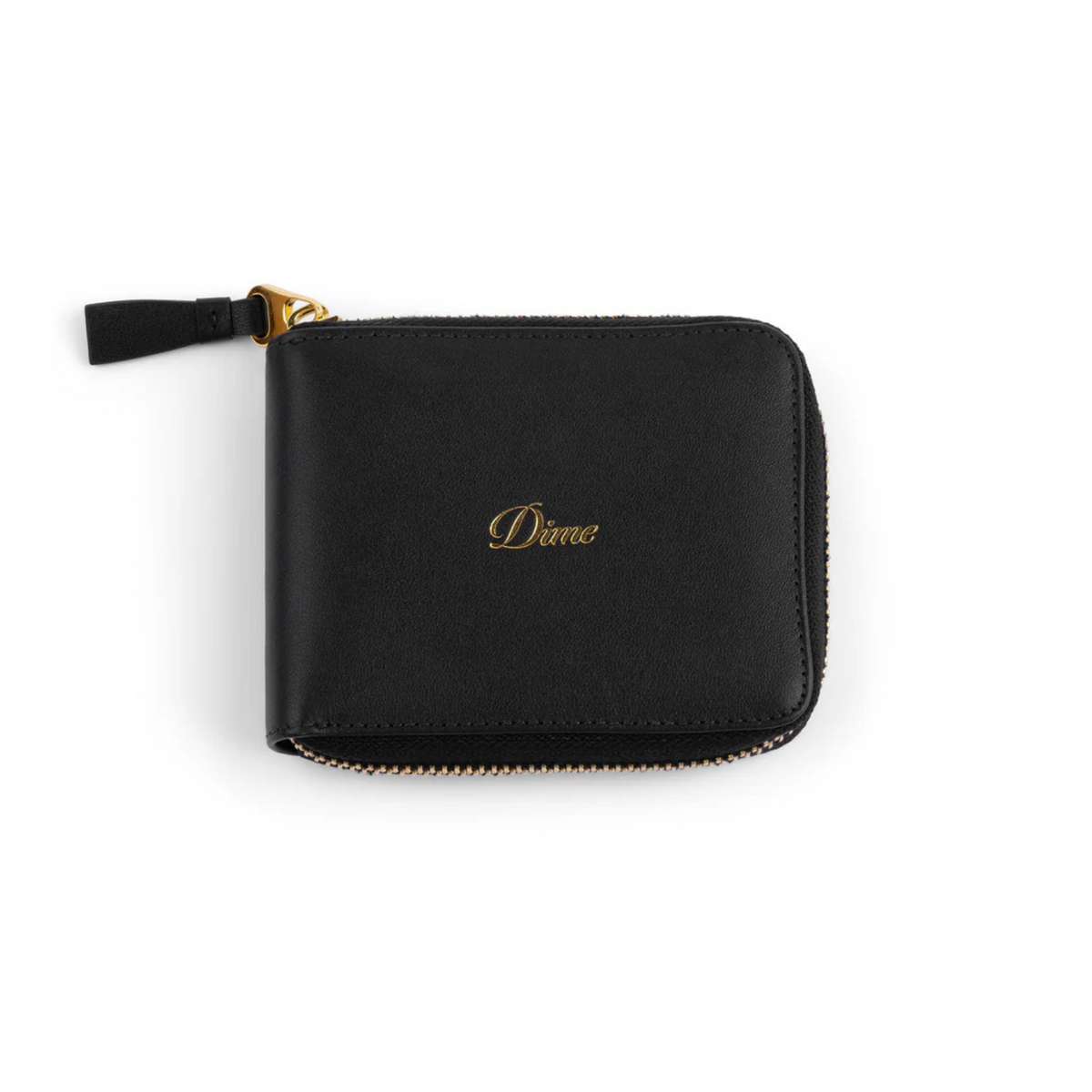 Dime Cursive Zip Wallet Black