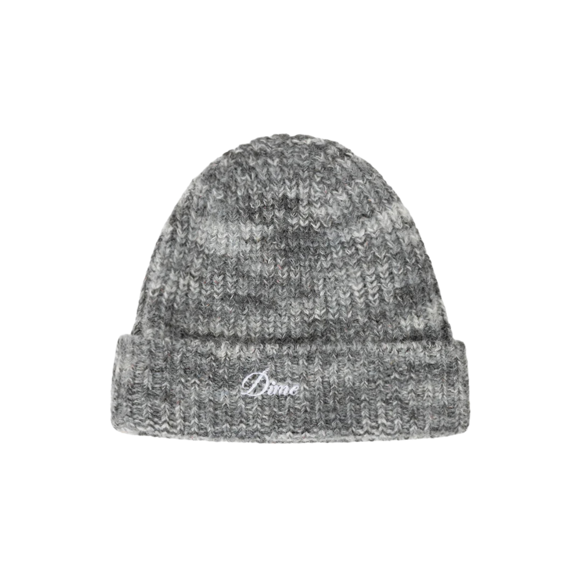 Dime Fuzzy Fold Beanie Charcoal Multi