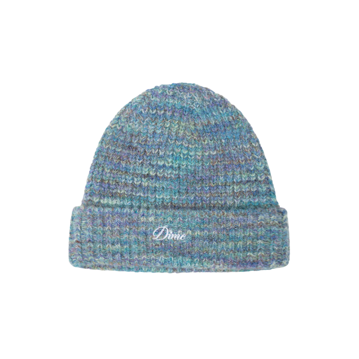Dime Fuzzy Fold Beanie Charcoal Multi