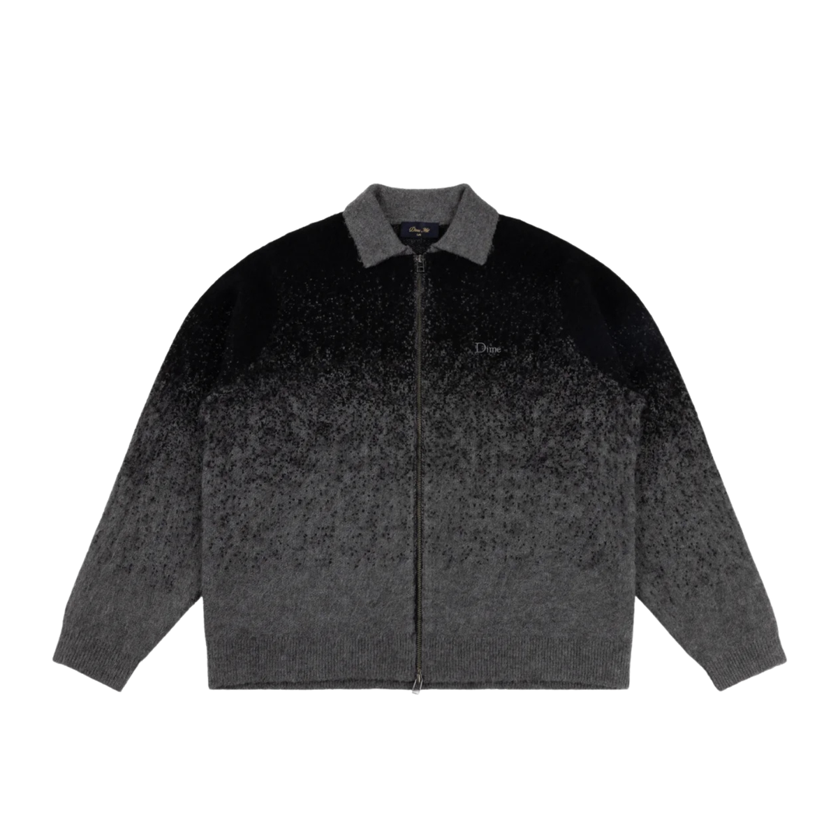 Dime Mohair Double Zip Knit Black/Charcoal