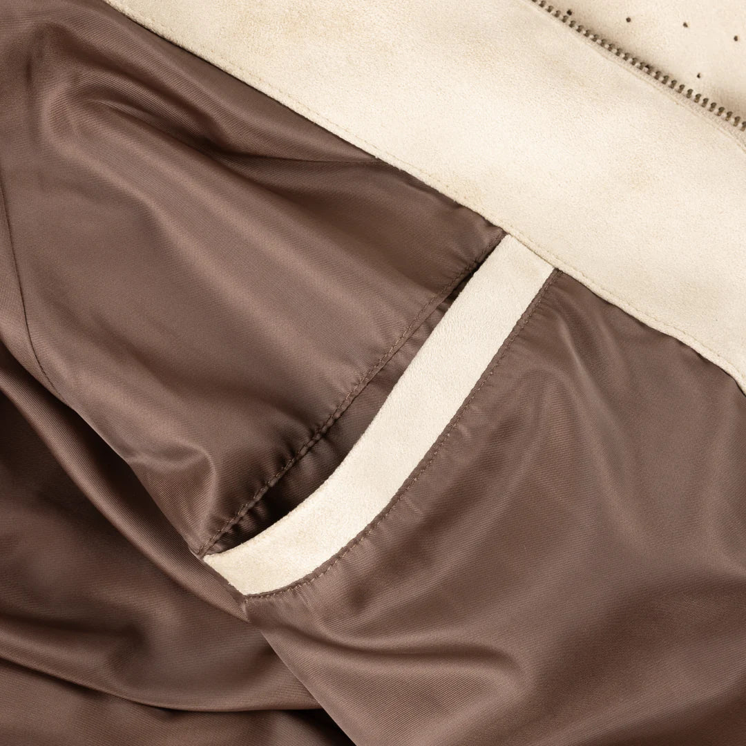 Dime Perforated Faux Seude Jacket Tan