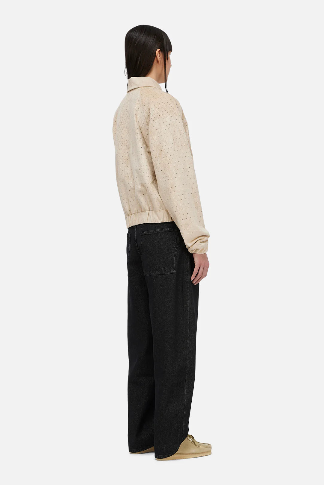 Dime Perforated Faux Seude Jacket Tan