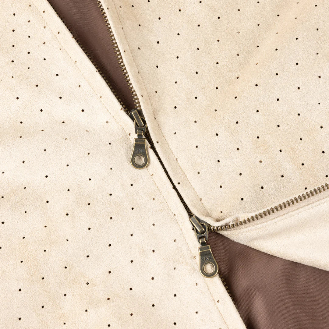 Dime Perforated Faux Seude Jacket Tan