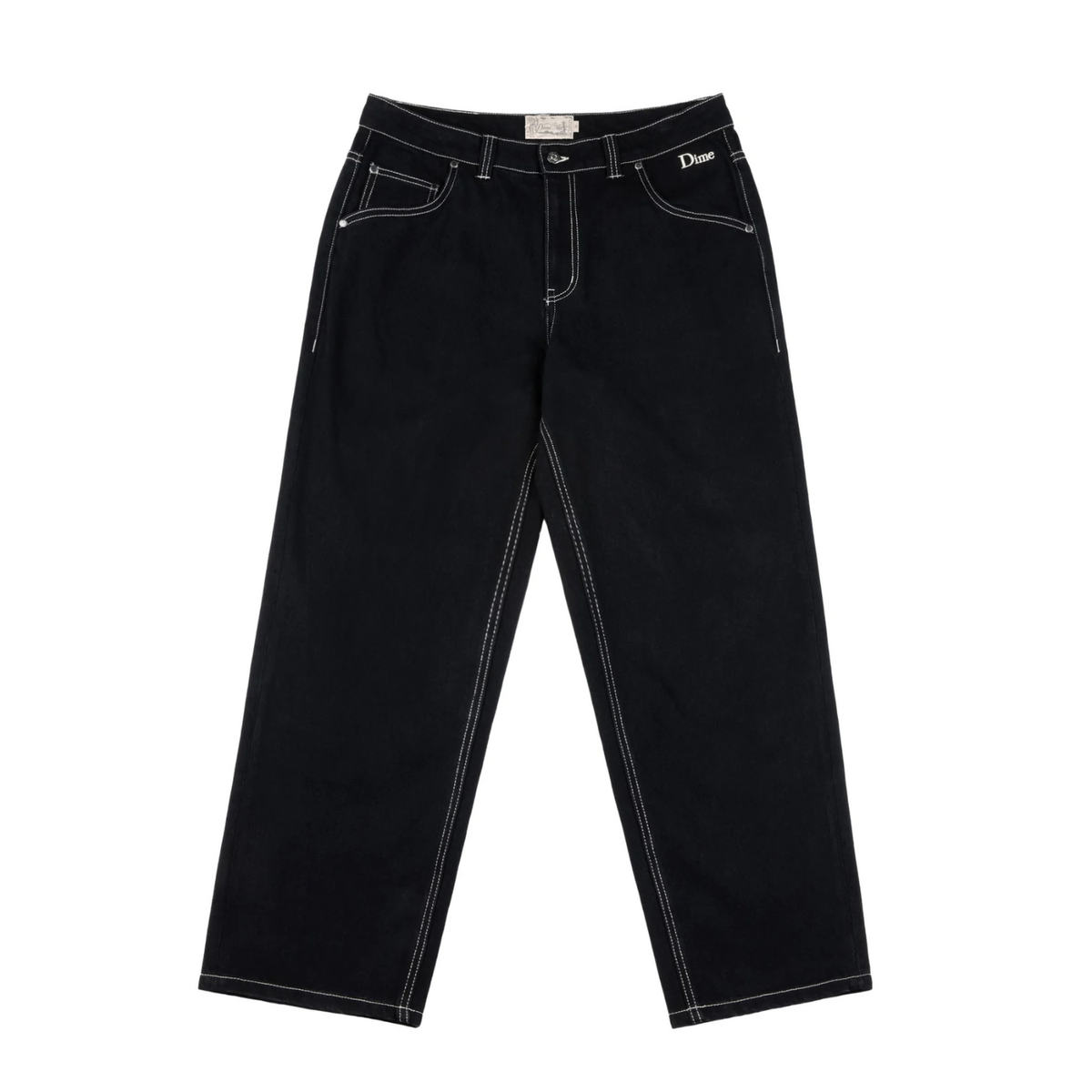 Dime Relaxed Denim Pants Black (Contrast Stitch)