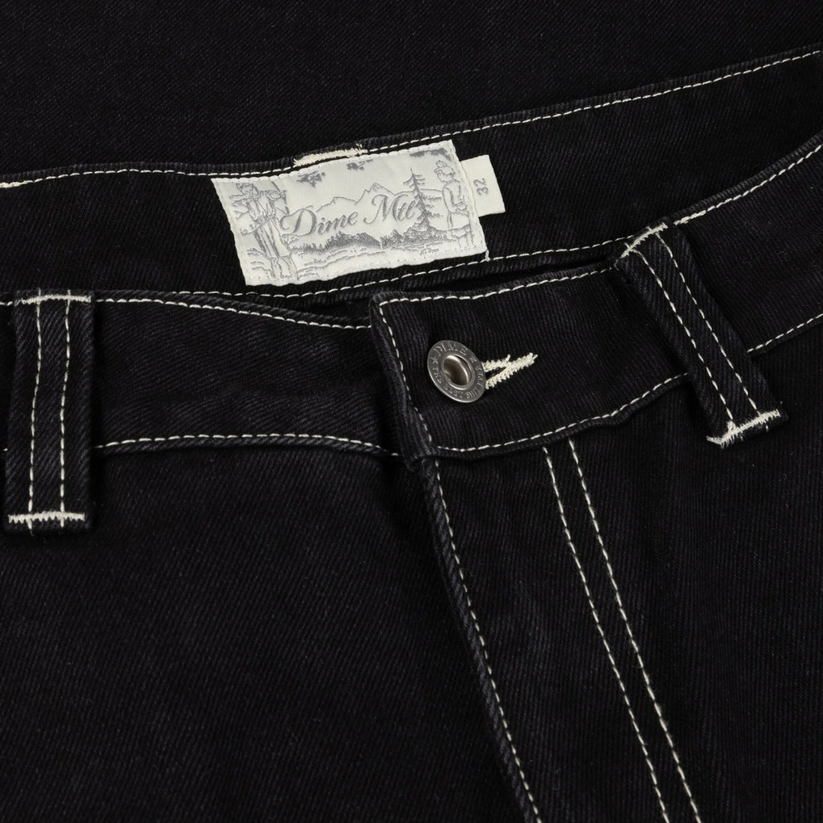 Dime Relaxed Denim Pants Black (Contrast Stitch)
