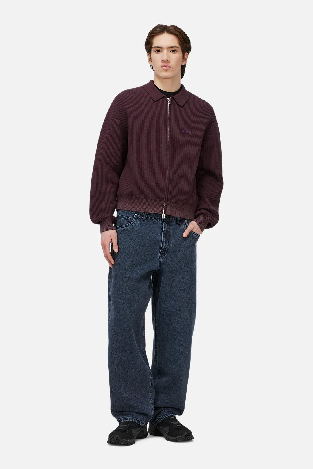 Dime Double Zip Knit Wine