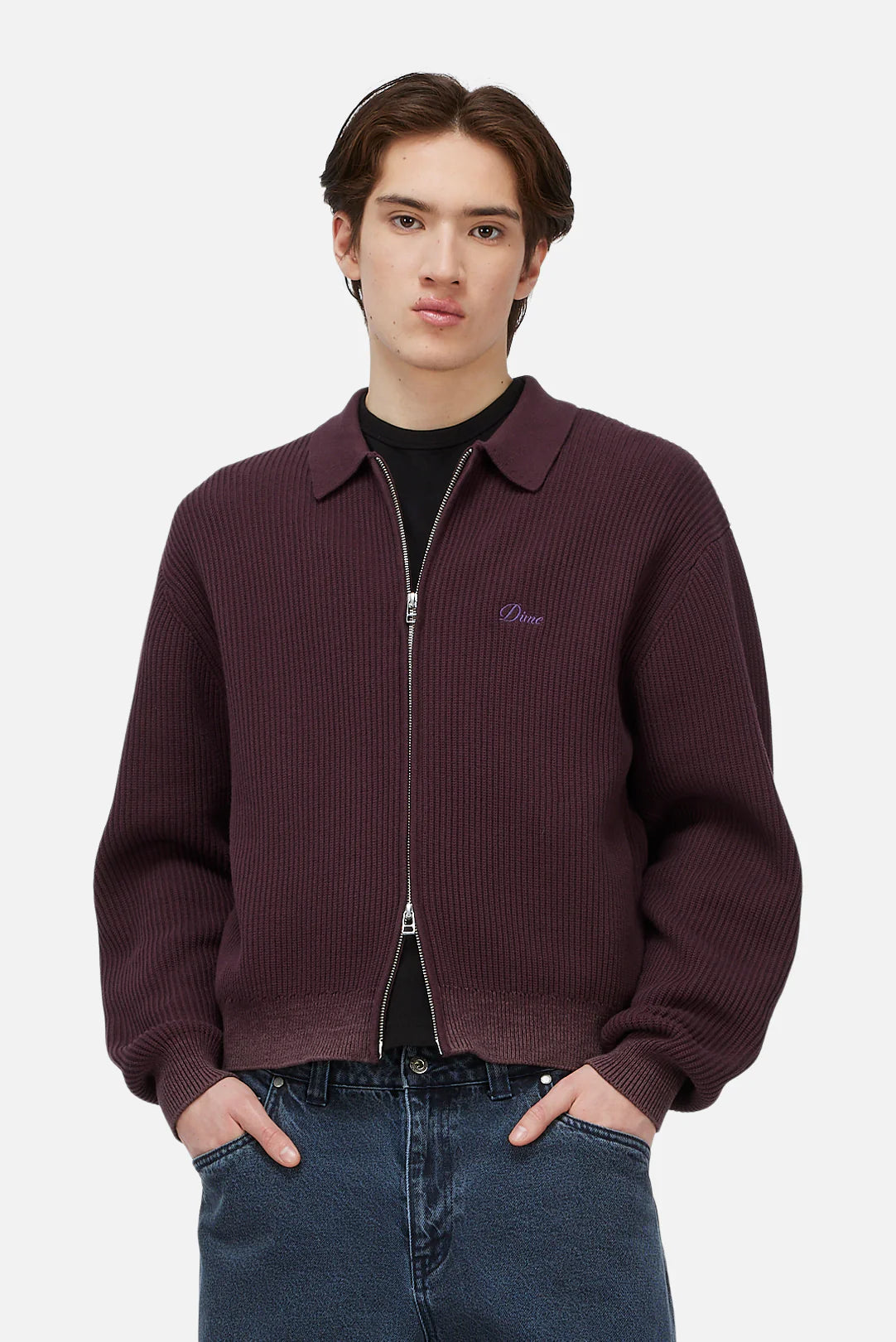 Dime Double Zip Knit Wine