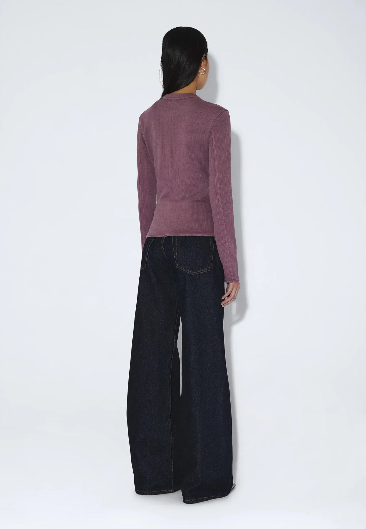 Dr.Denim W Stella Seam Rib Top Washed Aubergine
