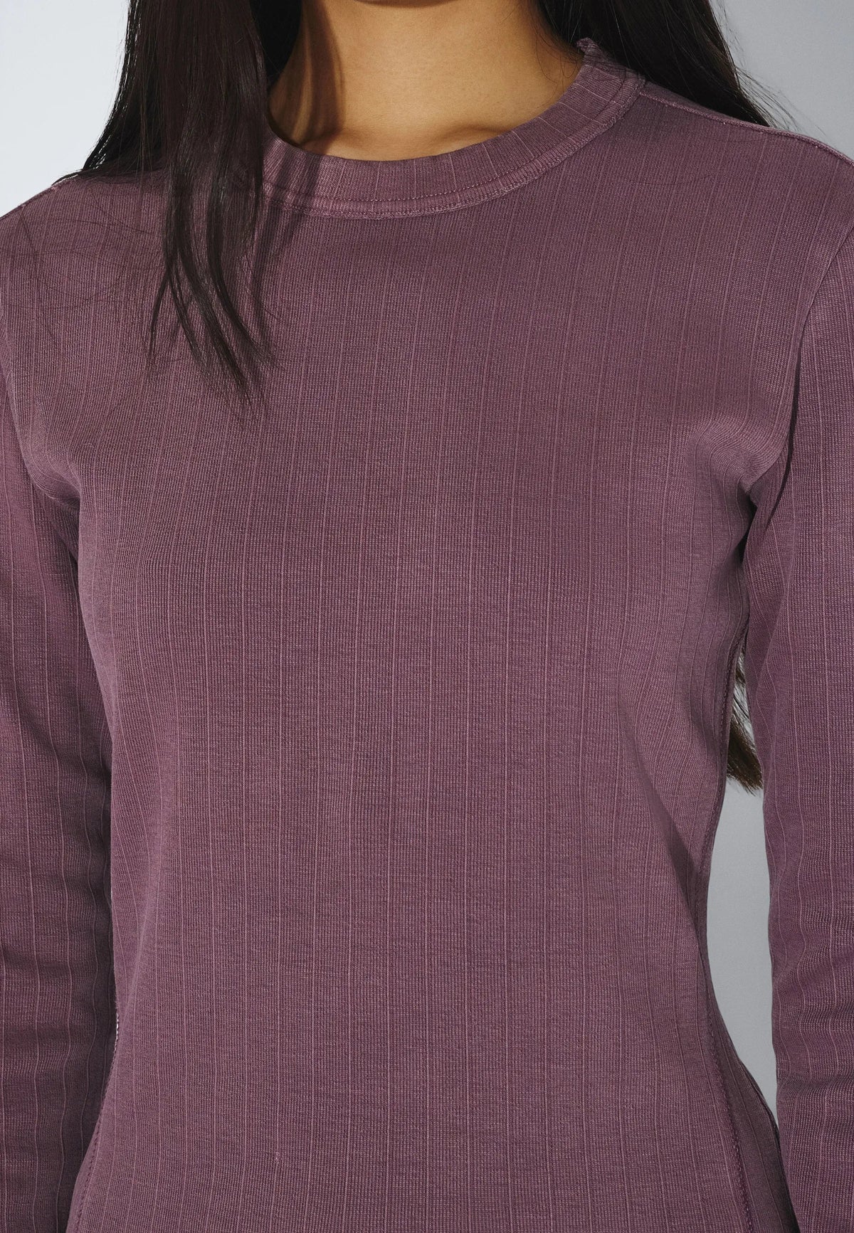 Dr.Denim W Stella Seam Rib Top Washed Aubergine