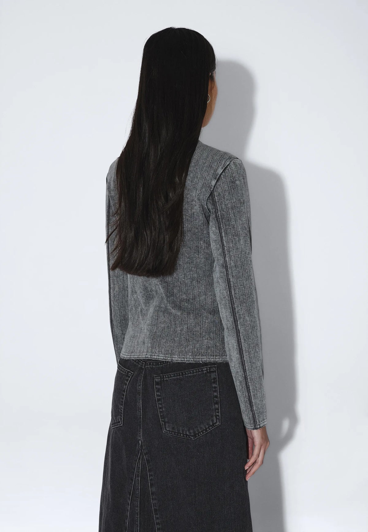 Dr.Denim W Stella Seam Rib Top Washed Grey