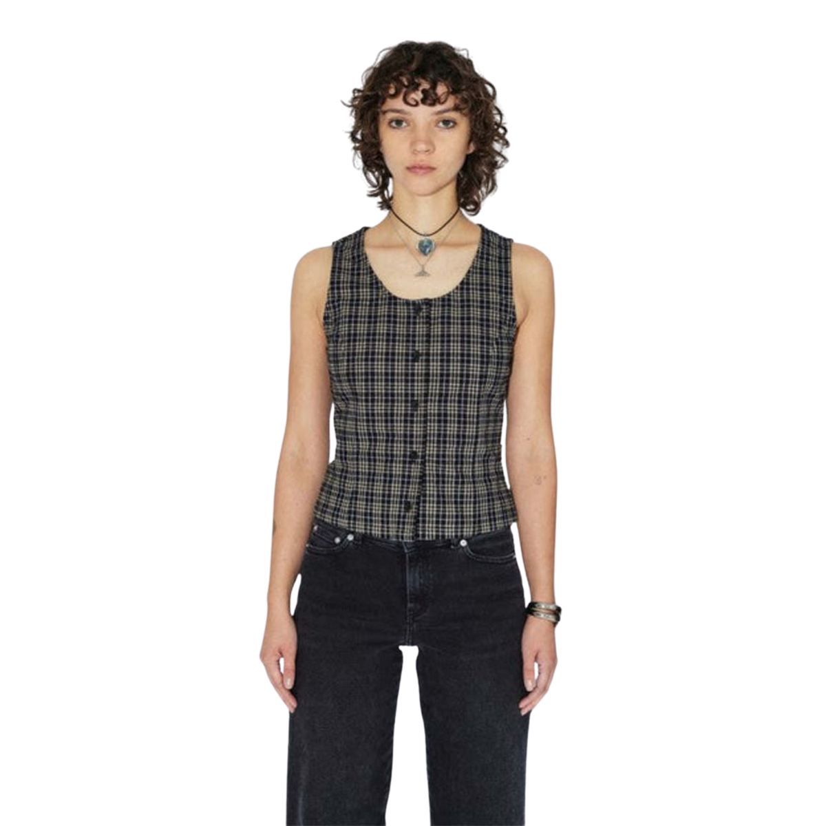 Dr.Denim W Zola Top Black Summer Check