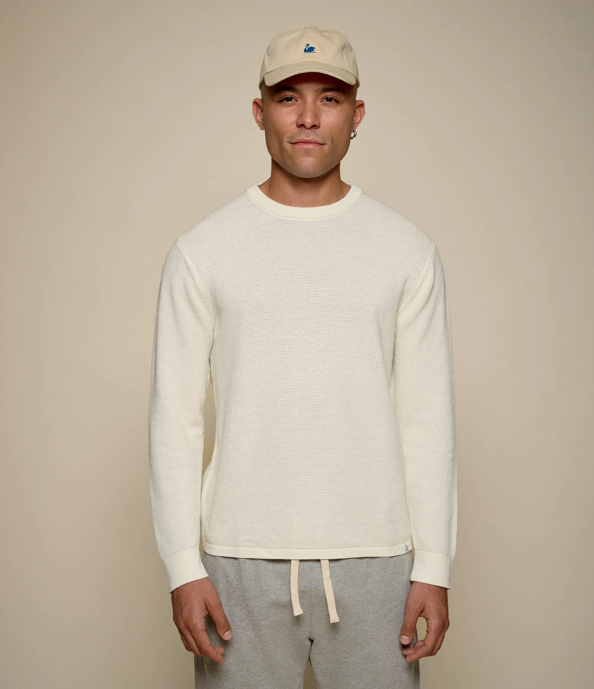 Merz B.Schwanen Lightweight Waffle Knit Sweater Nature