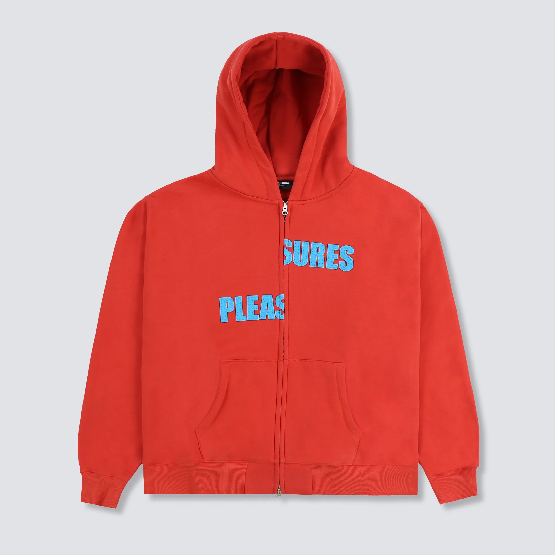 Bright red zip up clearance hoodie