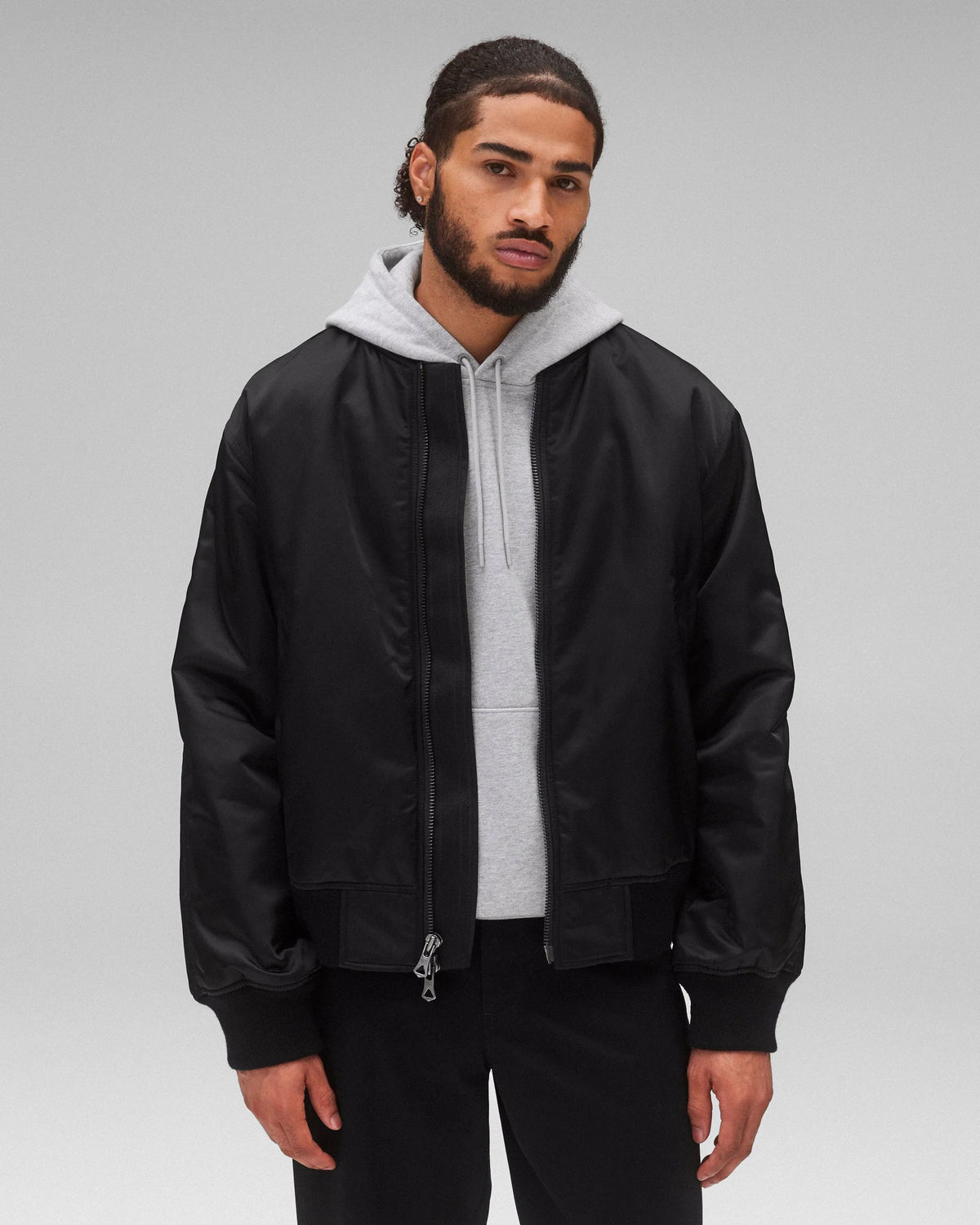 Reigning Champ Nylon Twill Crew Jacket Black