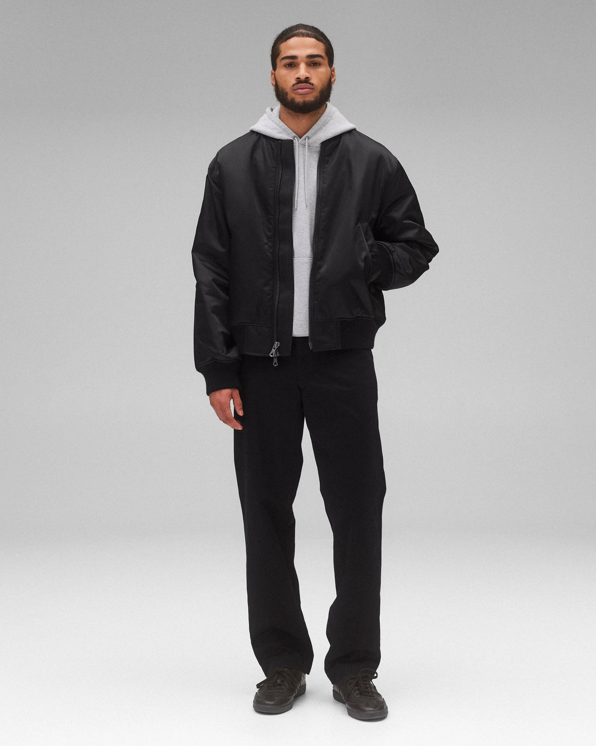Reigning Champ Nylon Twill Crew Jacket Black