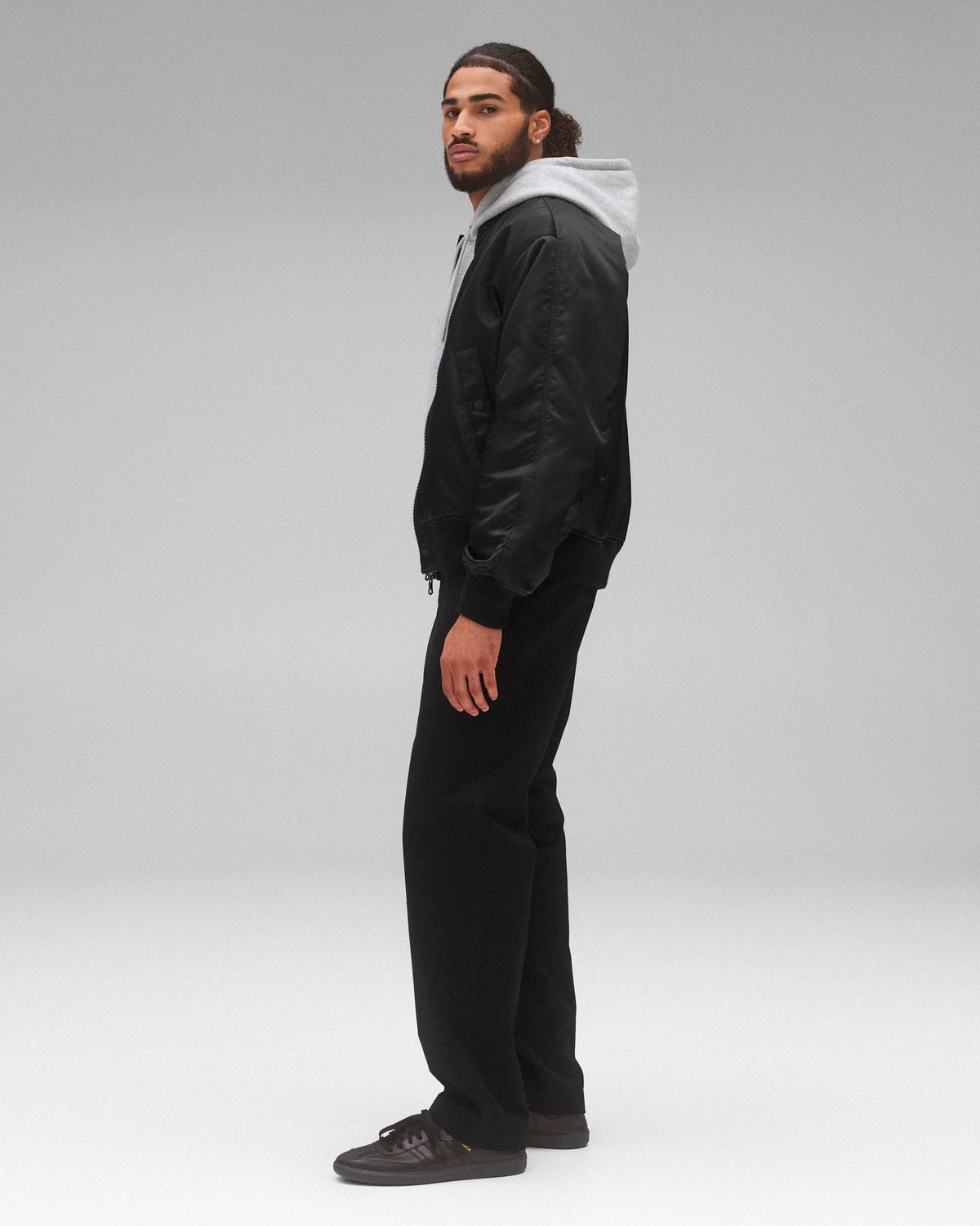 Reigning Champ Nylon Twill Crew Jacket Black