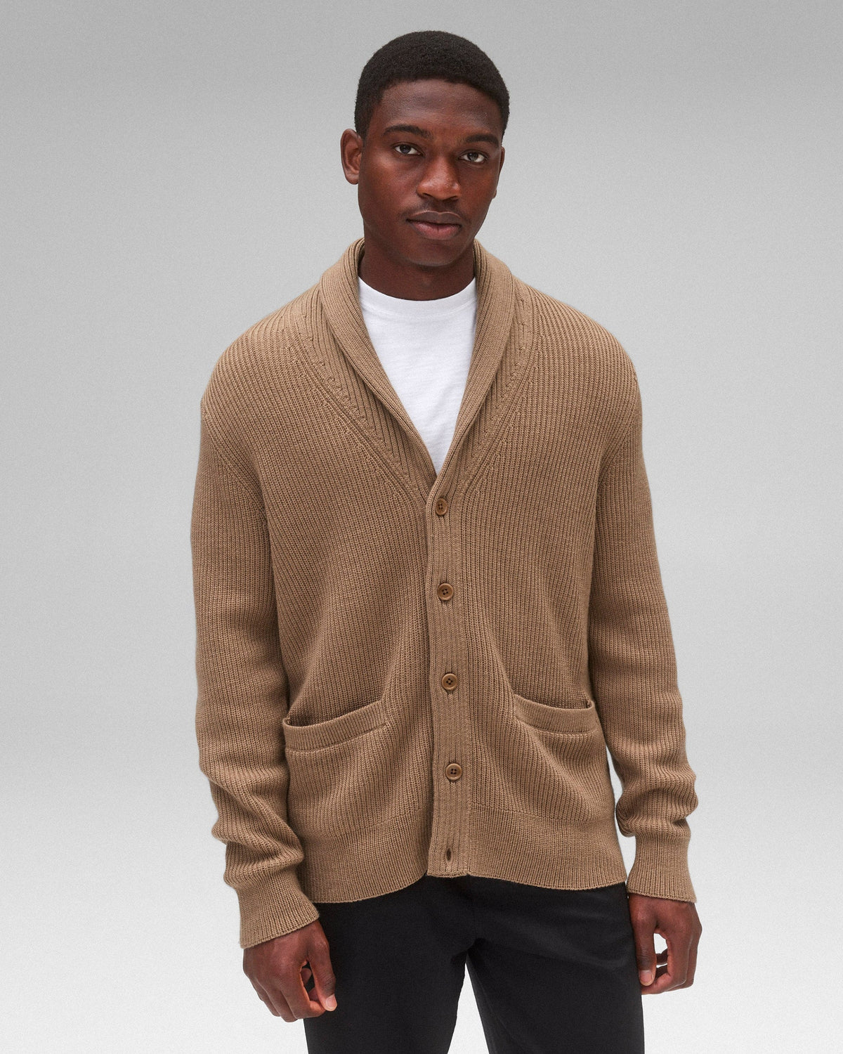 MERINO RIB VINNIE SHAWL CARDIGAN